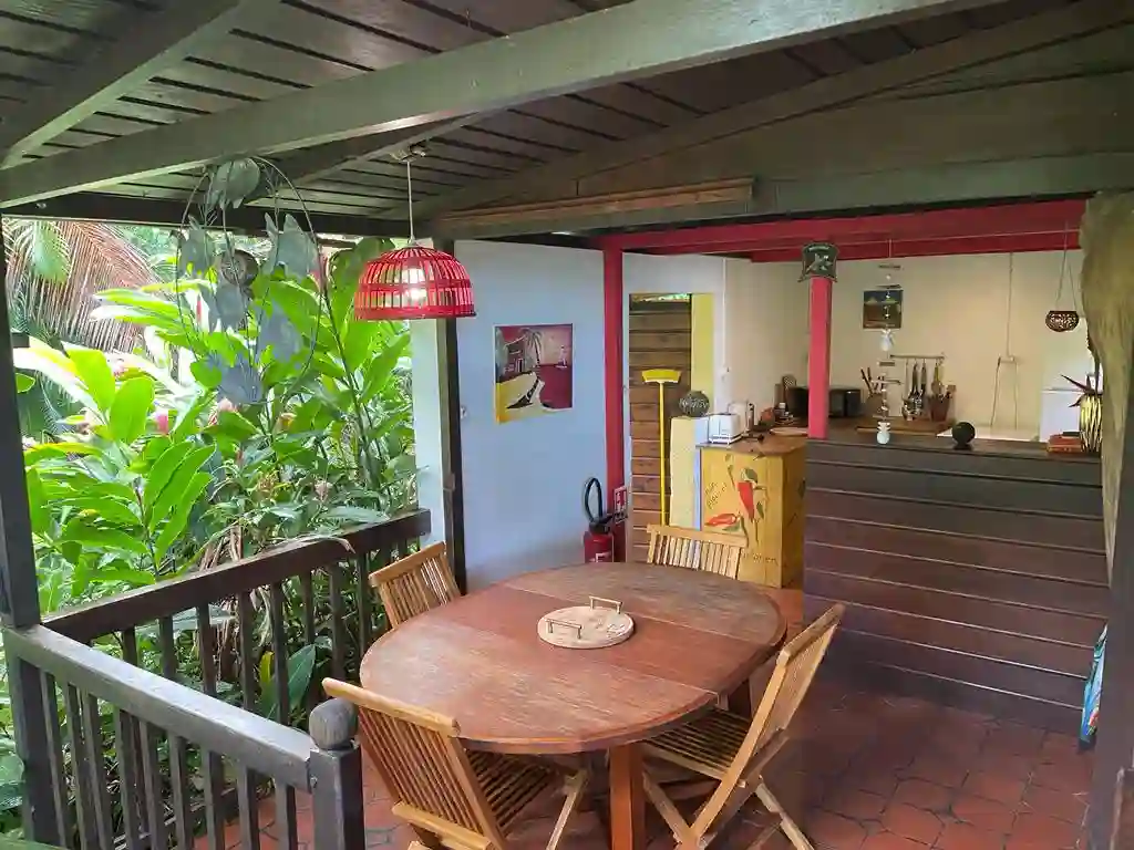 Kitchen and dining room, you'll never be alone, birds and lizards will keep you company